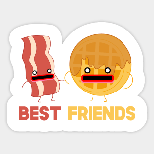 Bacon and Waffles Best Friends Matching Couple Sticker